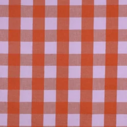 Tissu coton lavé à carreaux - lavande / orange