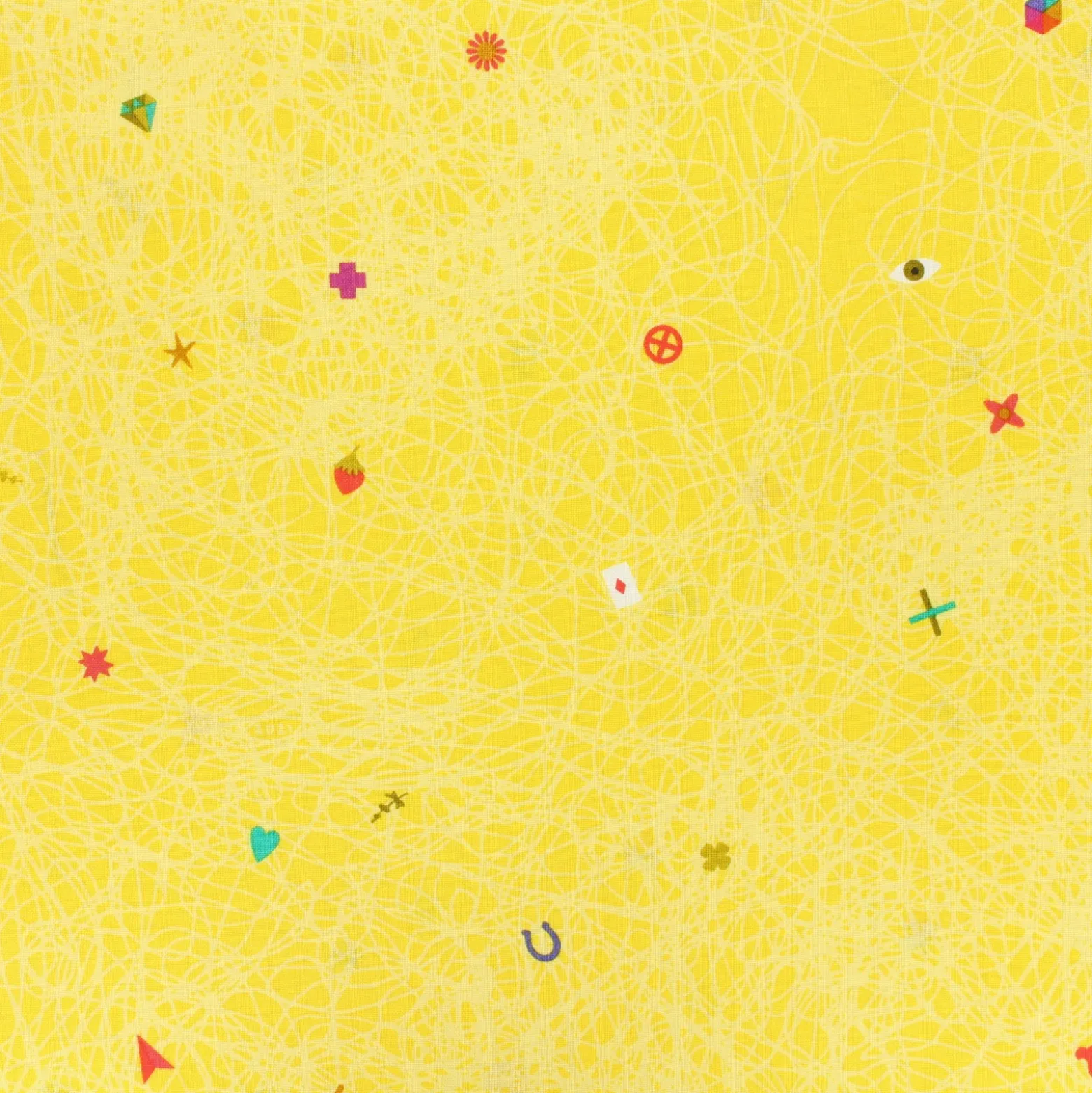 Tissu coton Makower UK Thicket Found - jaune