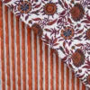 Tissu coton matelassé réversible Ethnic stripes - camel