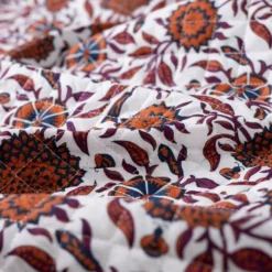 Tissu coton matelassé réversible Ethnic stripes - camel