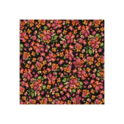 Tissu coton matelassé réversible Floria - noir