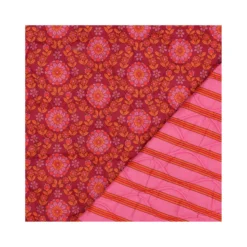 Tissu coton matelassé réversible Clem - rose