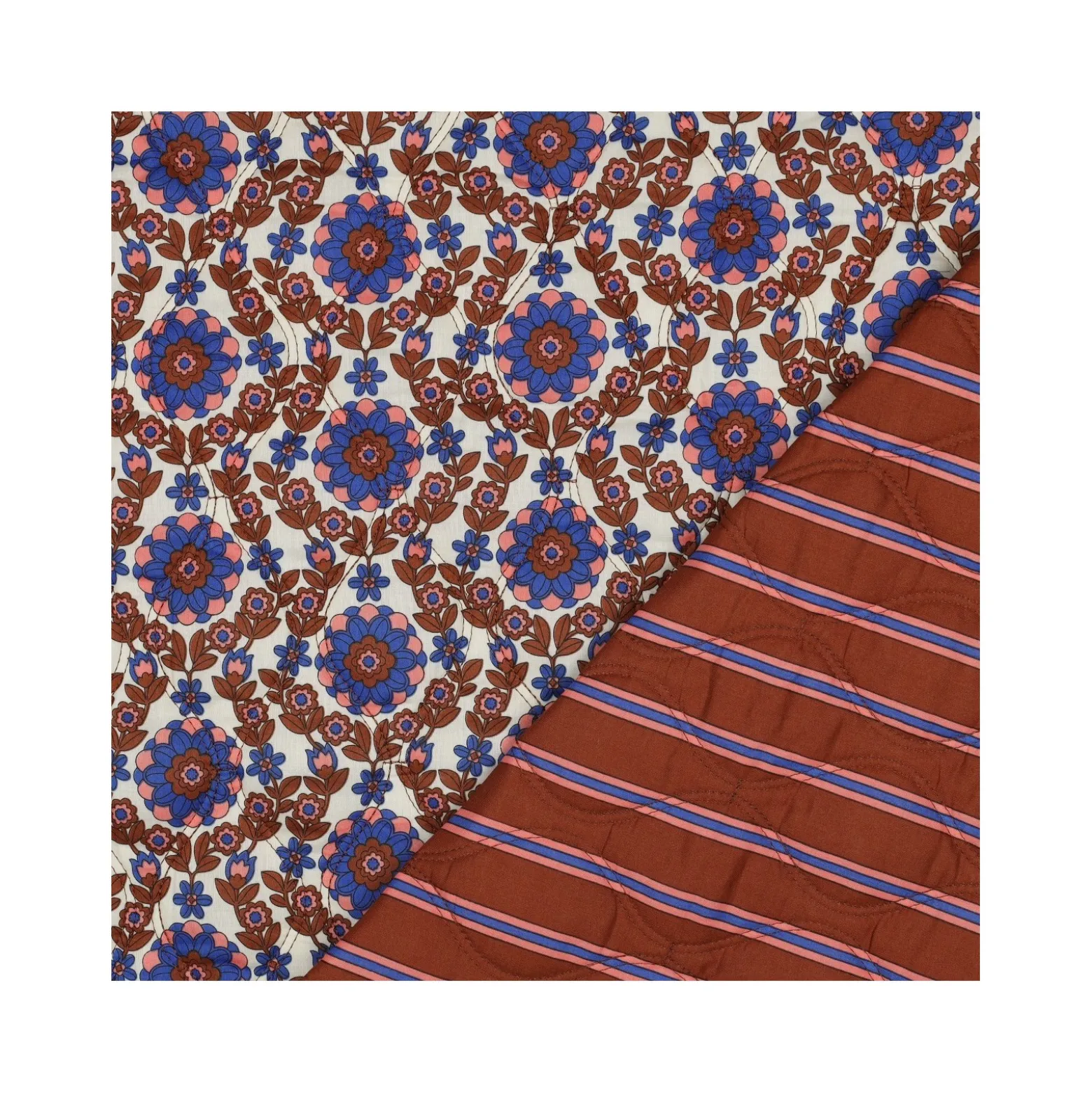Tissu coton matelassé réversible Clem - écru