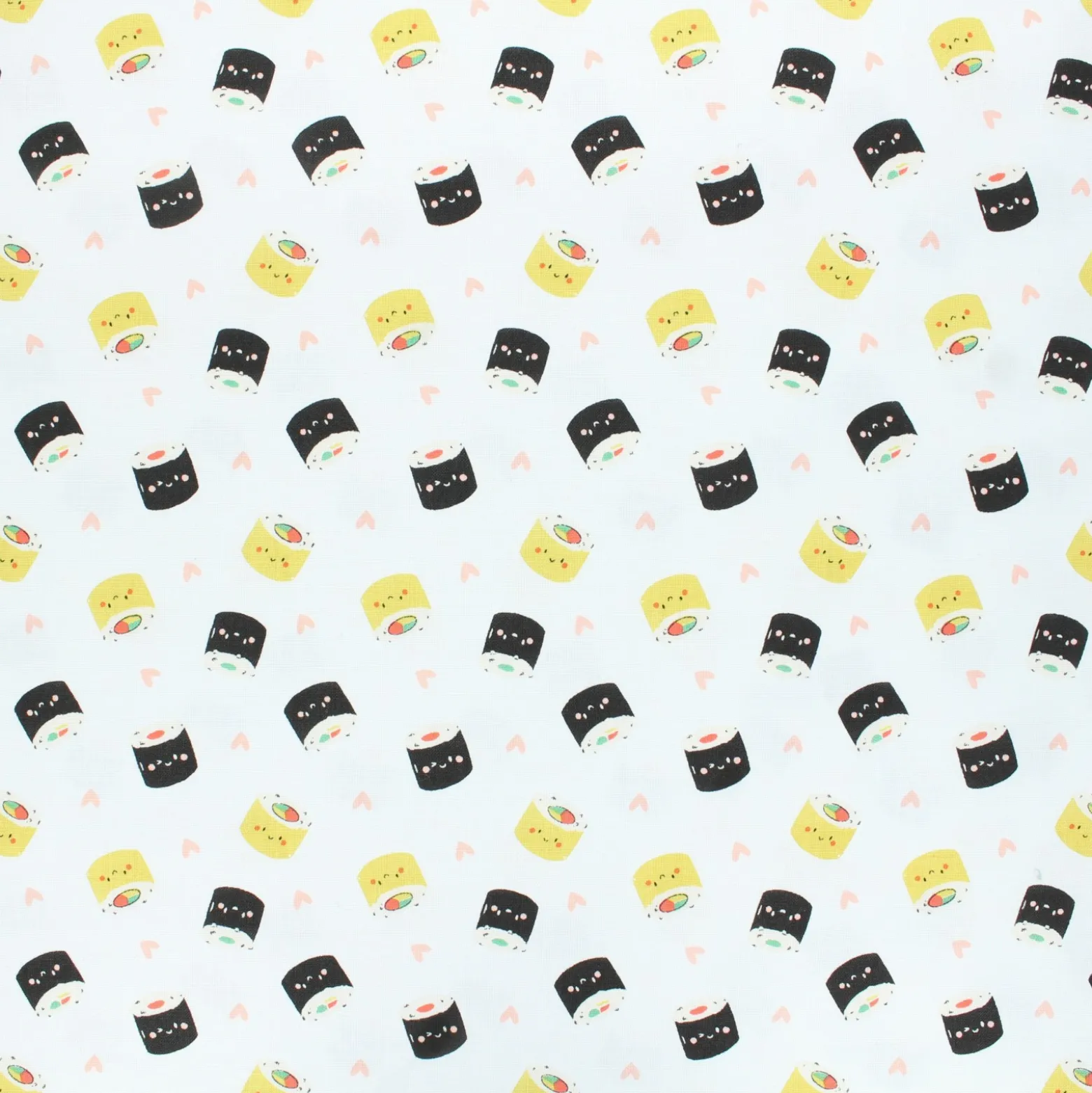 Tissu coton On a Roll Maki Love - blanc