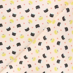 Tissu coton On a Roll Maki Love - blush