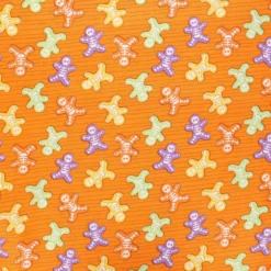 Tissu coton phosphorescent Glow ghosts - Skeleton bones - orange