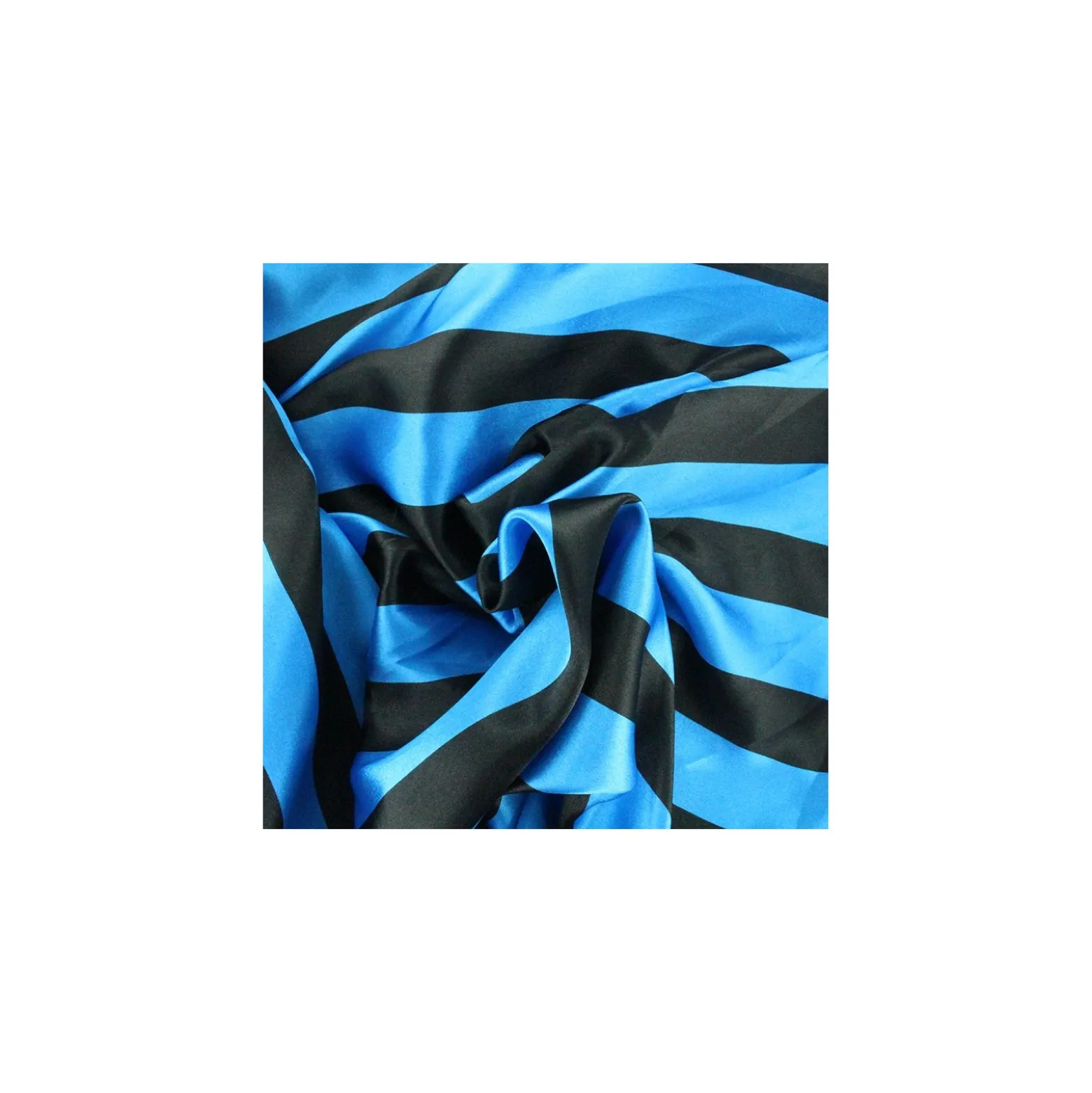Tissu Crazy stripes - bleu/noir