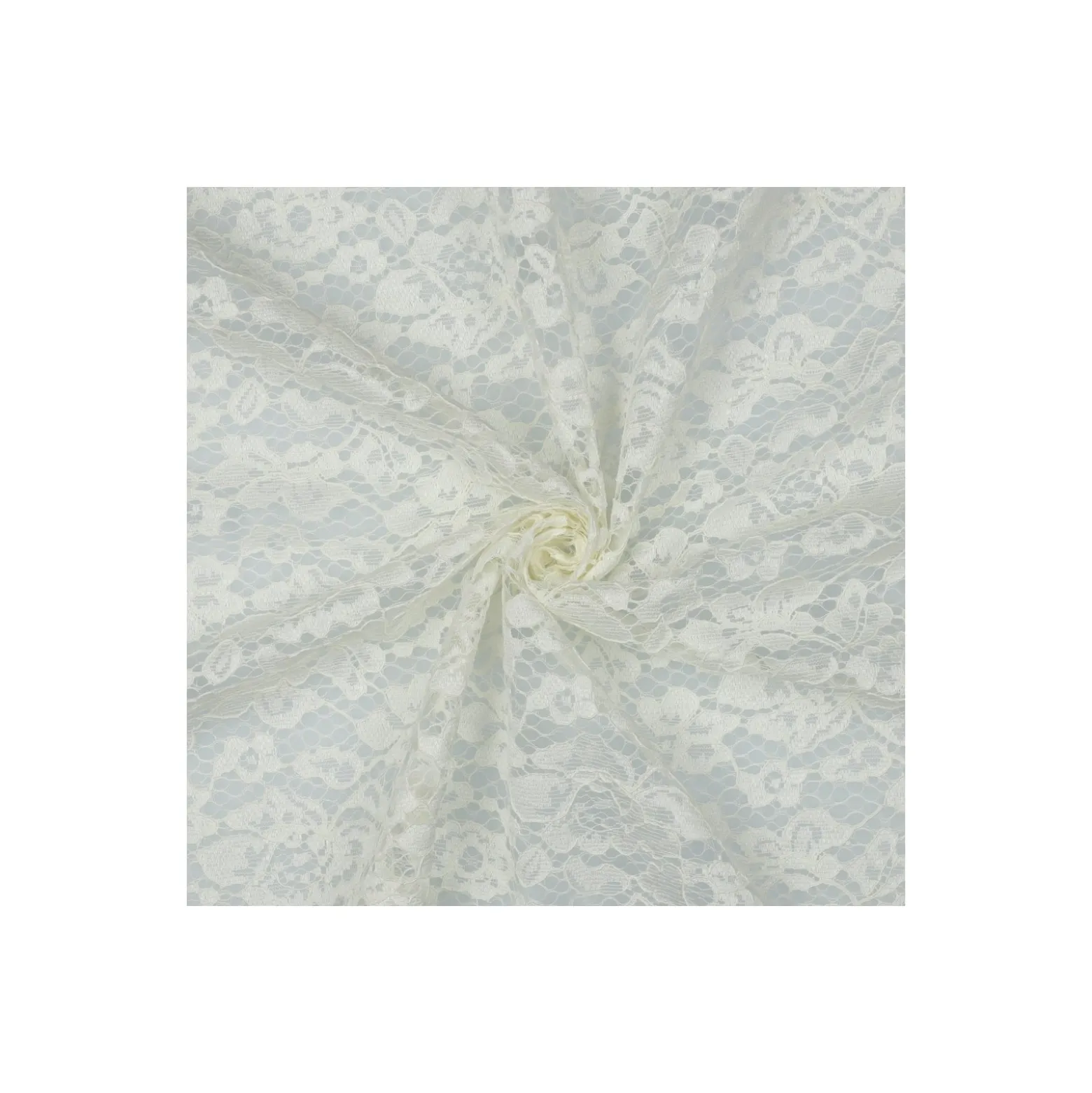 Tissu dentelle festonné - écru
