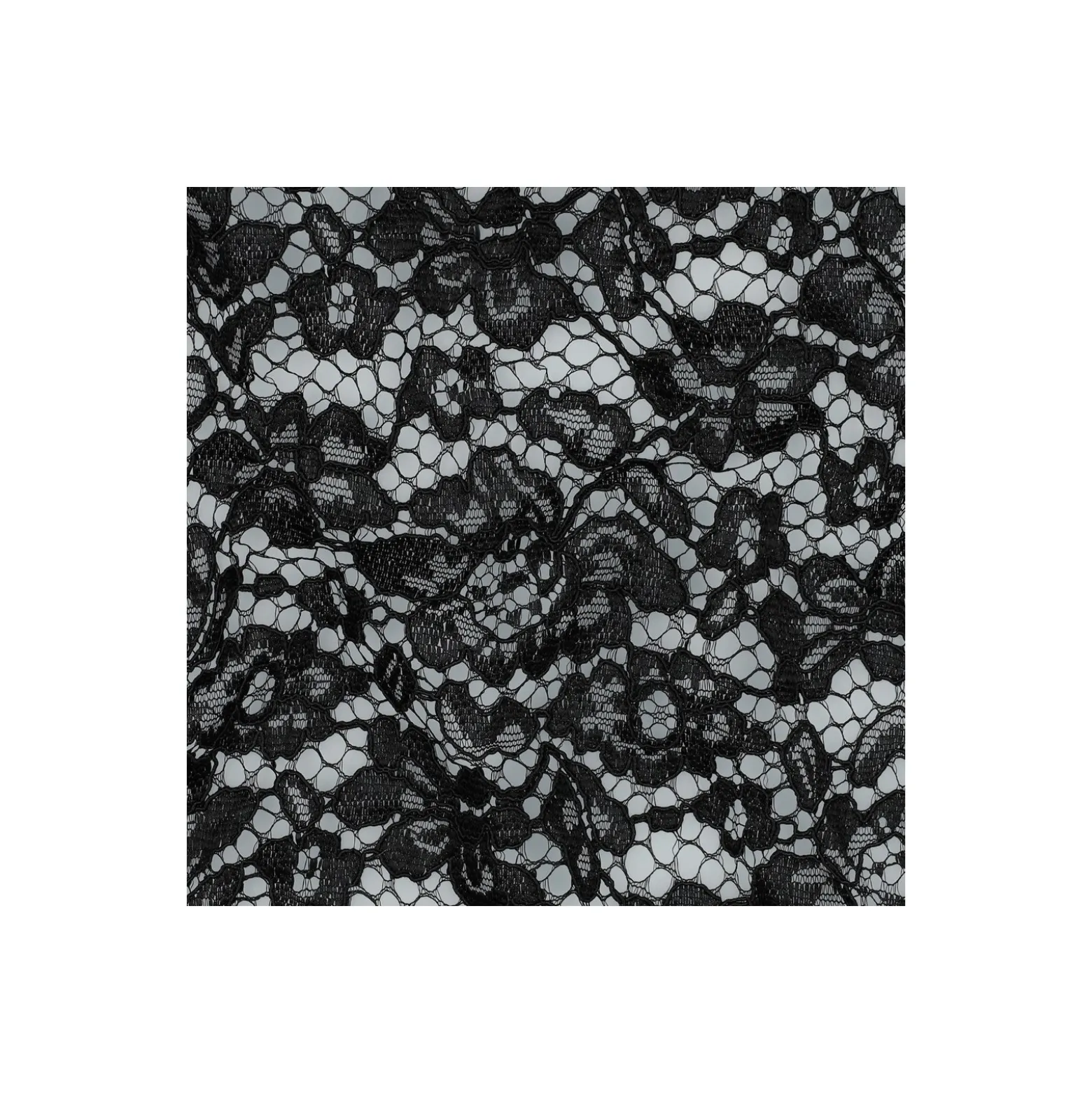 Tissu dentelle festonné - noir