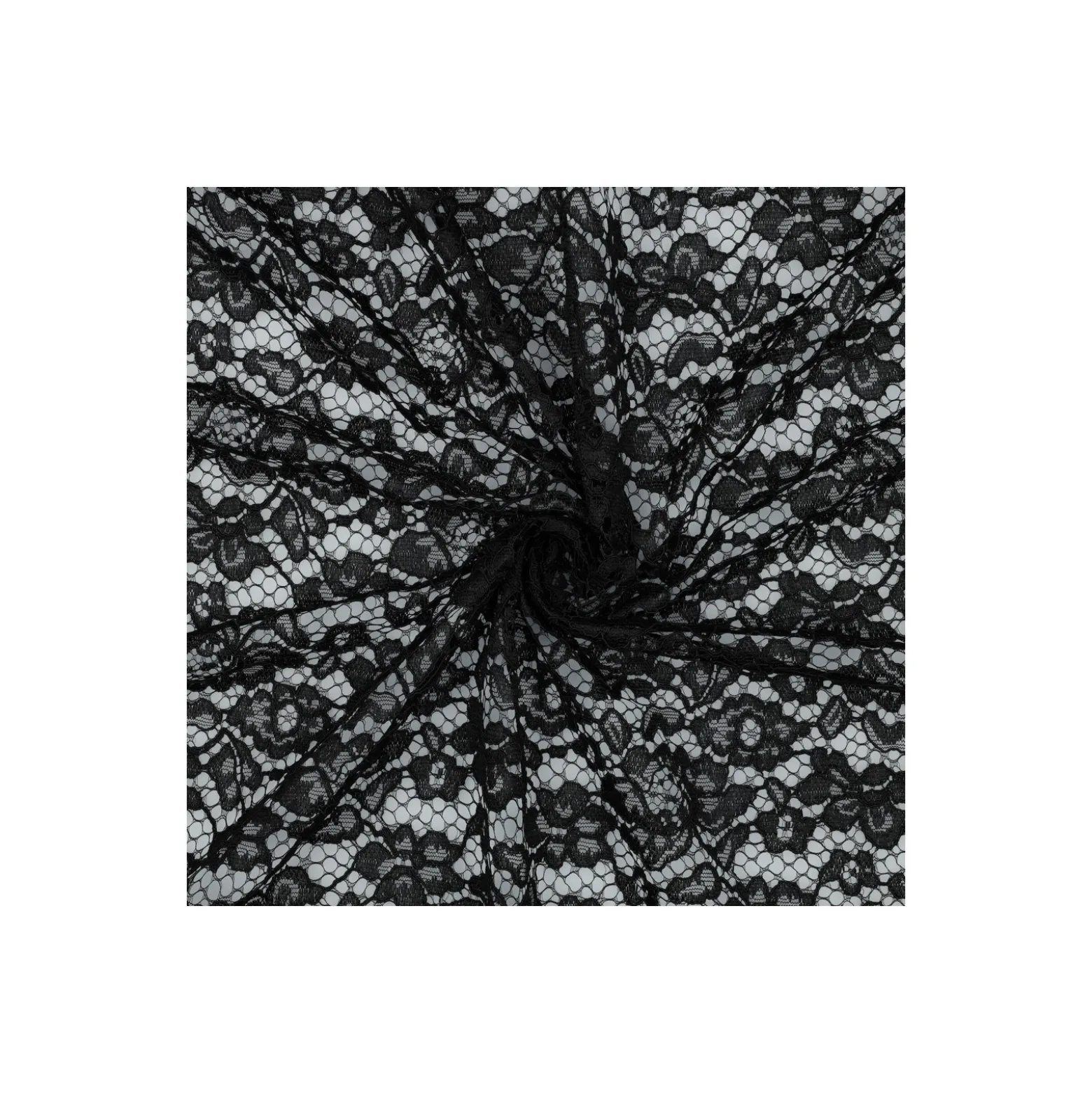 Tissu dentelle festonné - noir