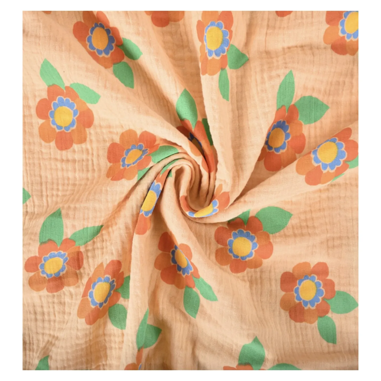 Tissu double gaze de coton Aline - orange