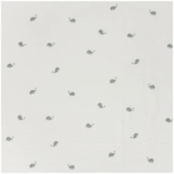 Tissu double gaze de coton Baleines - écru