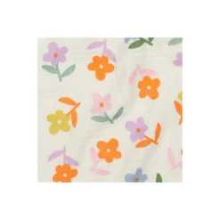 Tissu double gaze de coton Bloom pop - écru