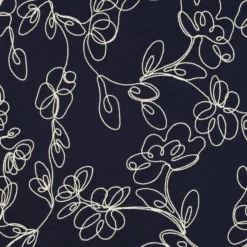 Tissu double gaze de coton brodé Esquisse