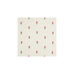 Tissu double gaze de coton brodé Tulipe - écru