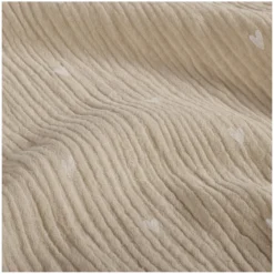 Tissu double gaze de coton Cœurs - beige