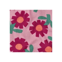 Tissu double gaze de coton Jennifer Bouron Flowers - violine