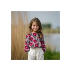 Tissu double gaze de coton Jennifer Bouron Flowers - violine