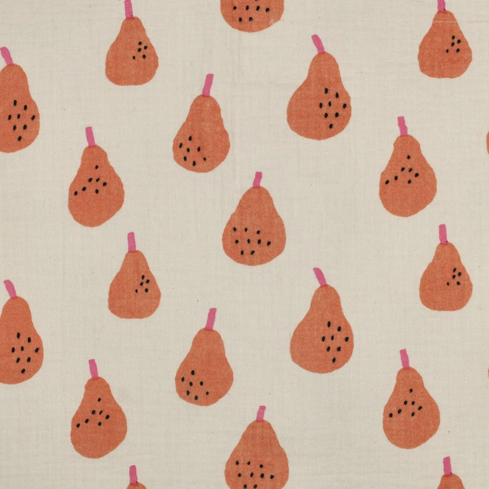 Tissu double gaze de coton Jennifer Bouron Pears - écru