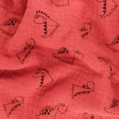 Tissu double gaze de coton Les petits dinos