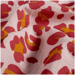 Tissu double gaze de coton Léopard