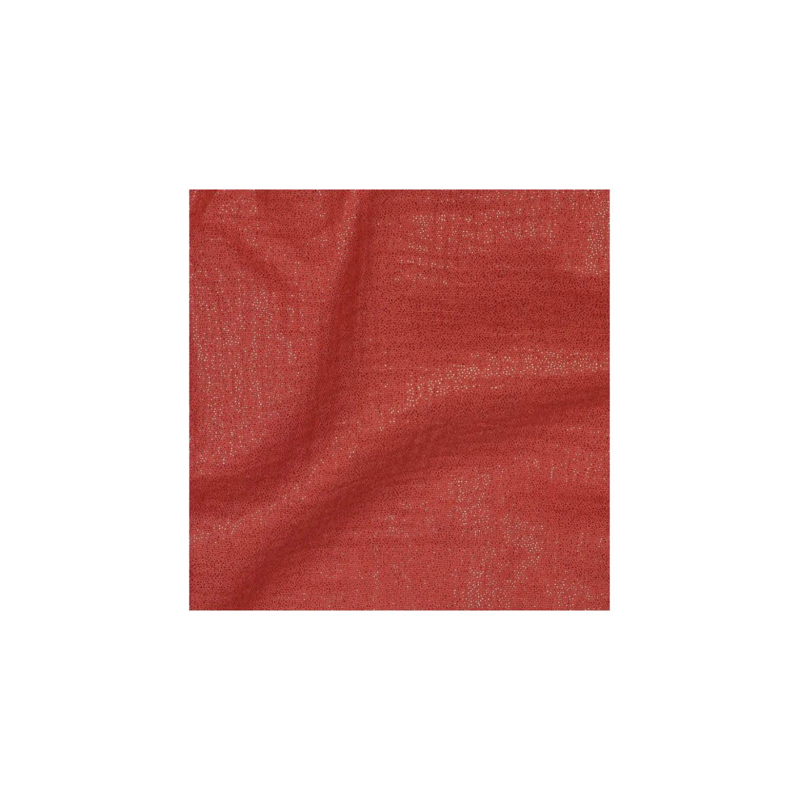 Tissu double gaze de coton pailleté - terracotta