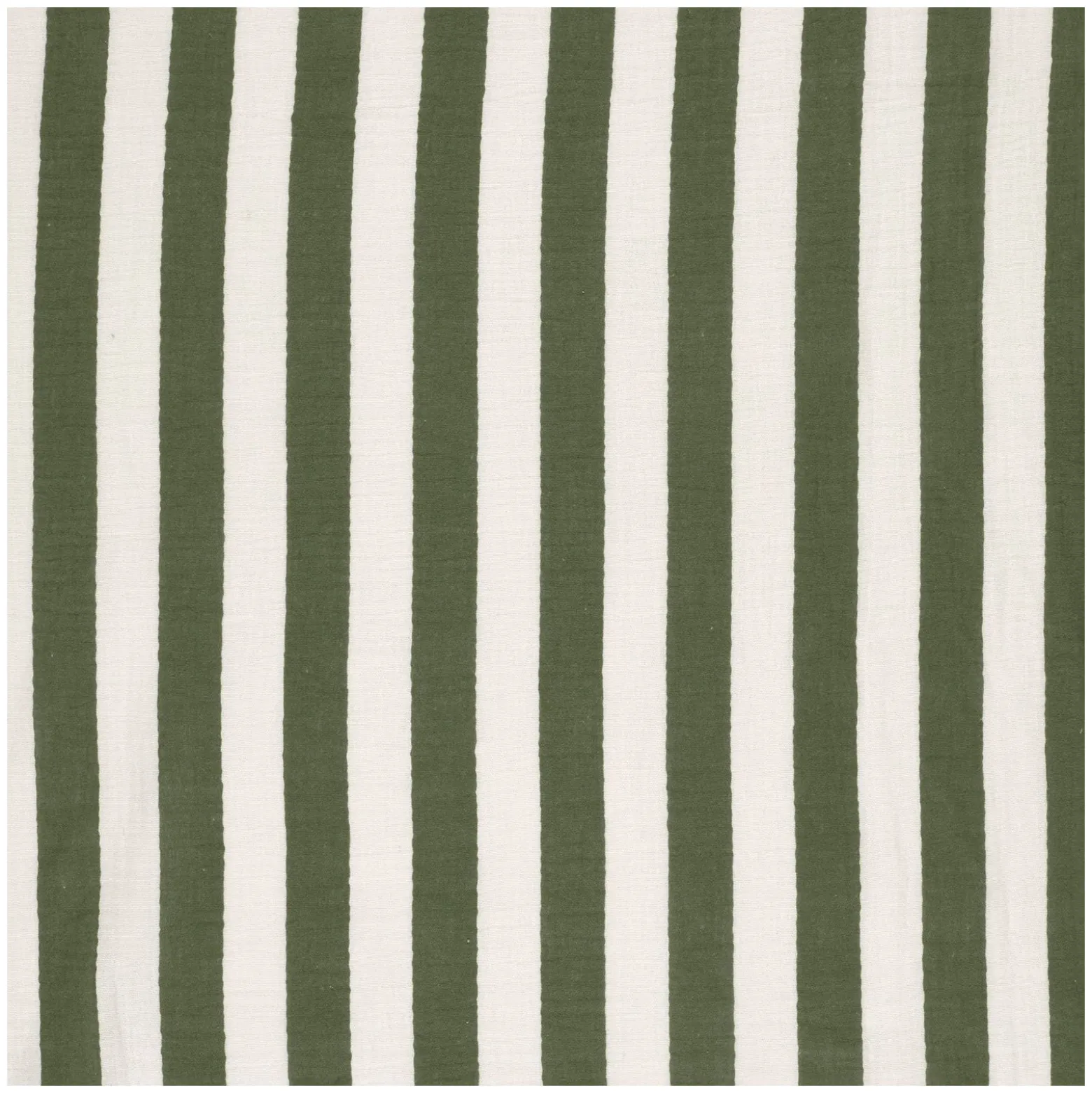 Tissu double gaze de coton rayé - vert kaki