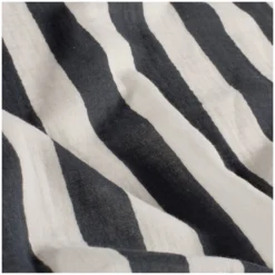 Tissu double gaze de coton rayé - bleu marine