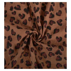Tissu double gaze de coton Saian - marron