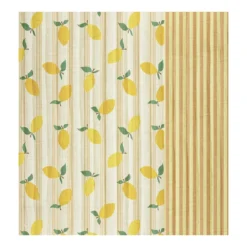 Tissu double gaze matelassé réversible Lime/Stripes