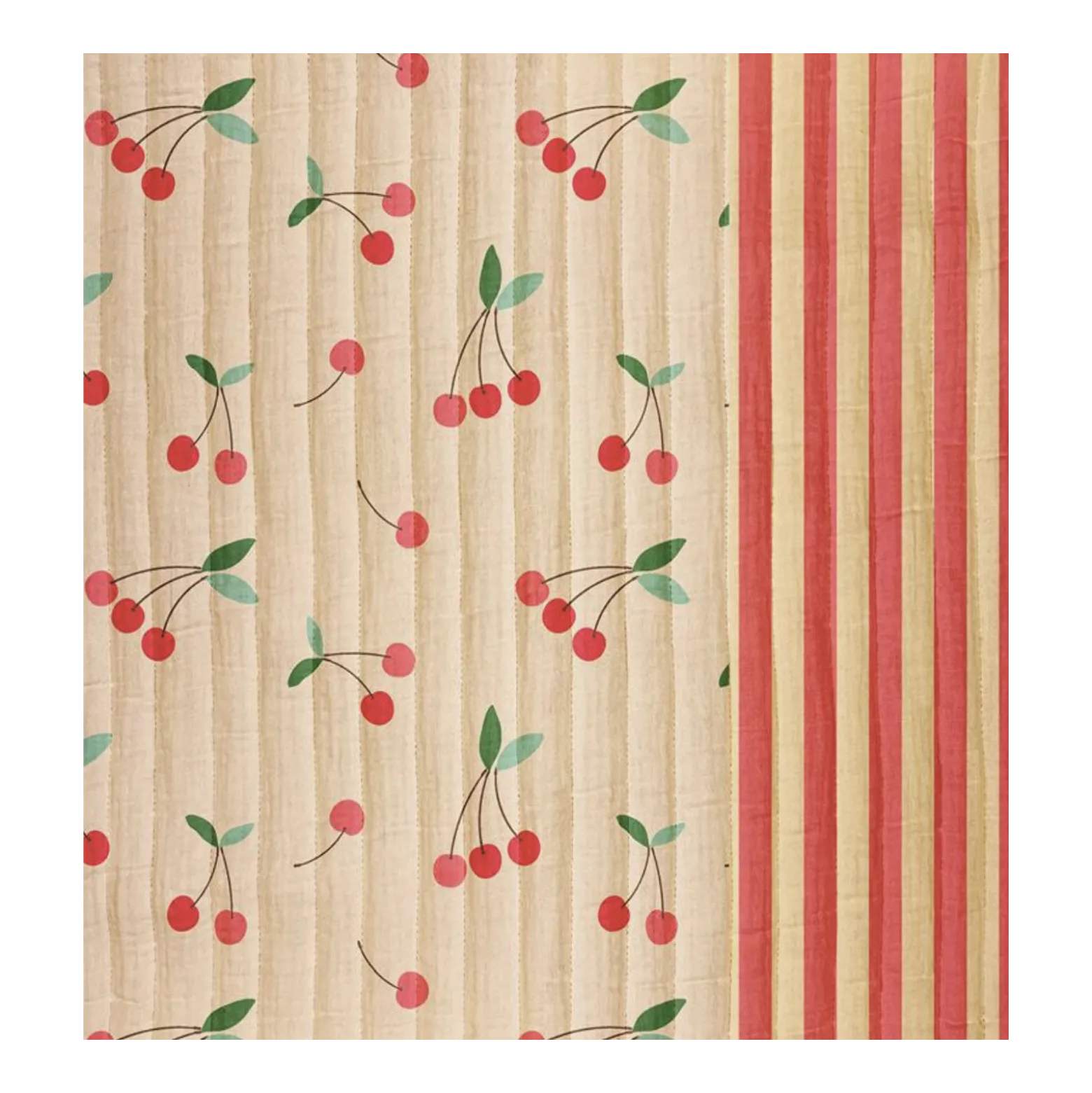Tissu double gaze matelassé réversible Clafoutis/Tom