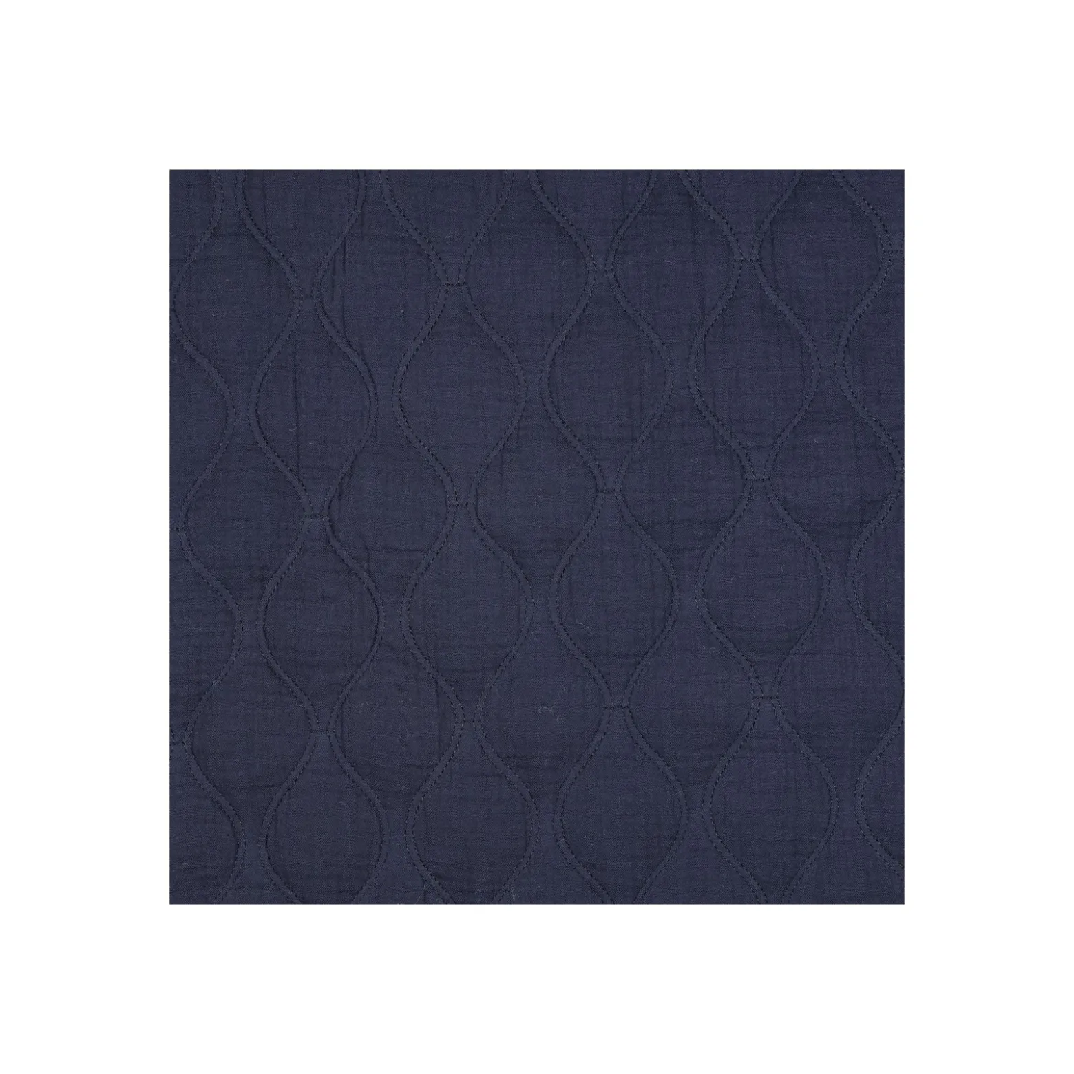 Tissu double gaze matelassé uni Ondi - bleu marine