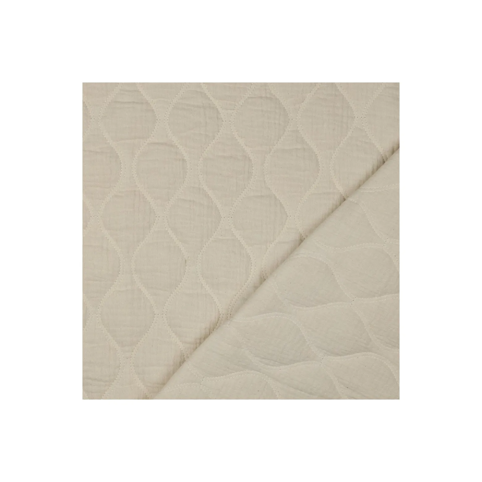 Tissu double gaze matelassé uni Ondi - écru