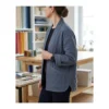 Tissu double gaze matelassé uni Ondi - bleu jean
