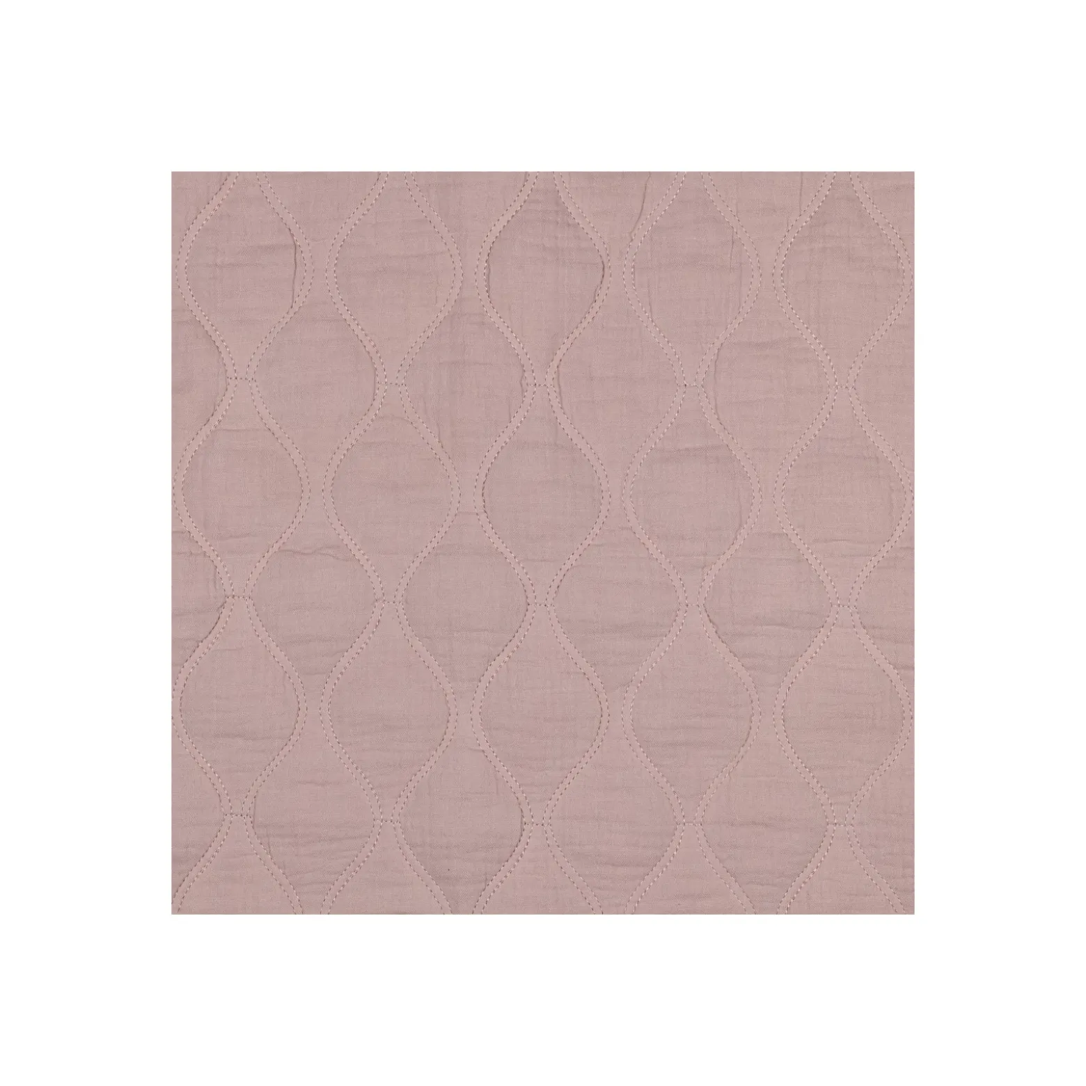 Tissu double gaze matelassé uni Ondi - rose poudré