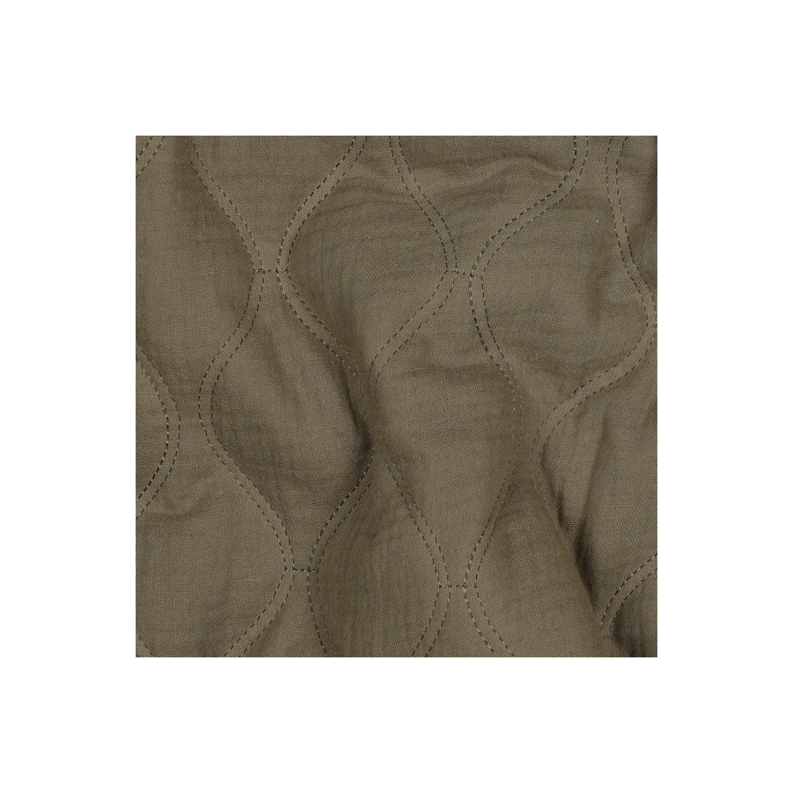 Tissu double gaze matelassé uni Ondi - vert kaki