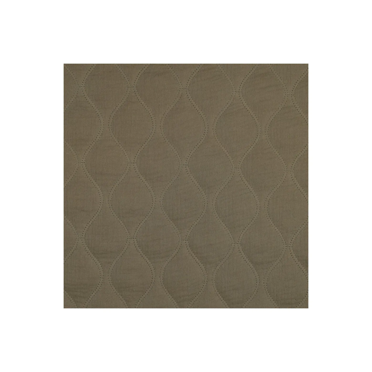 Tissu double gaze matelassé uni Ondi - vert kaki
