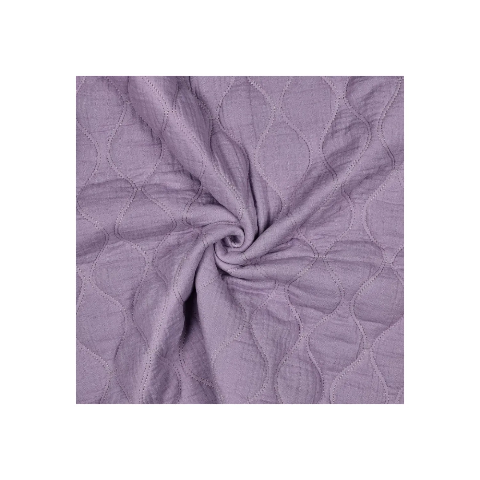 Tissu double gaze matelassé uni Ondi - lilas