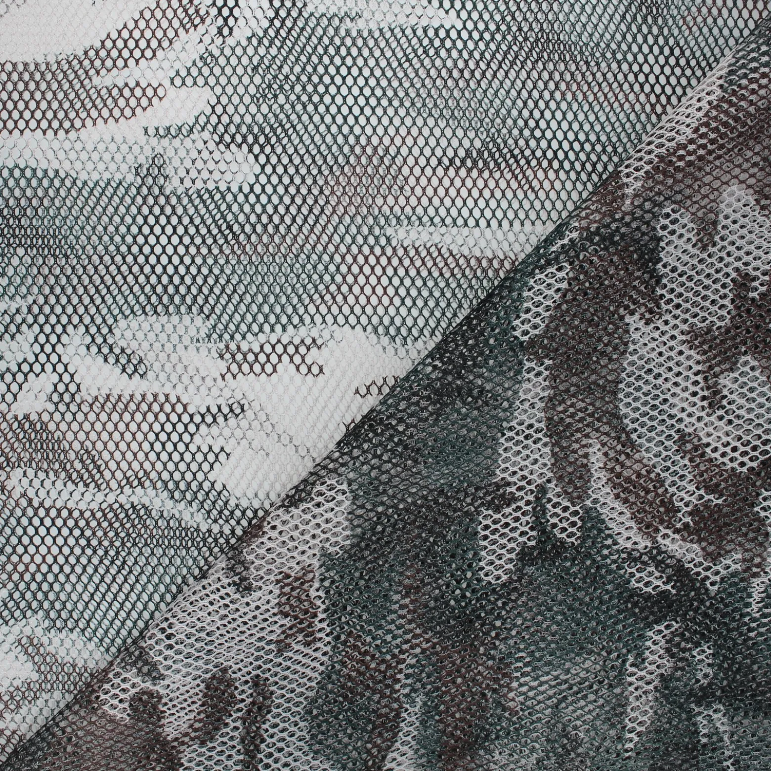 Tissu filet polyester Camouflage - vert