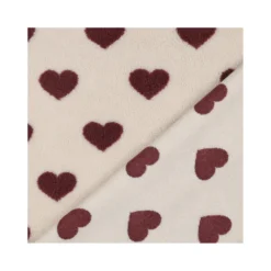 Tissu fourrure sherpa Coeurs