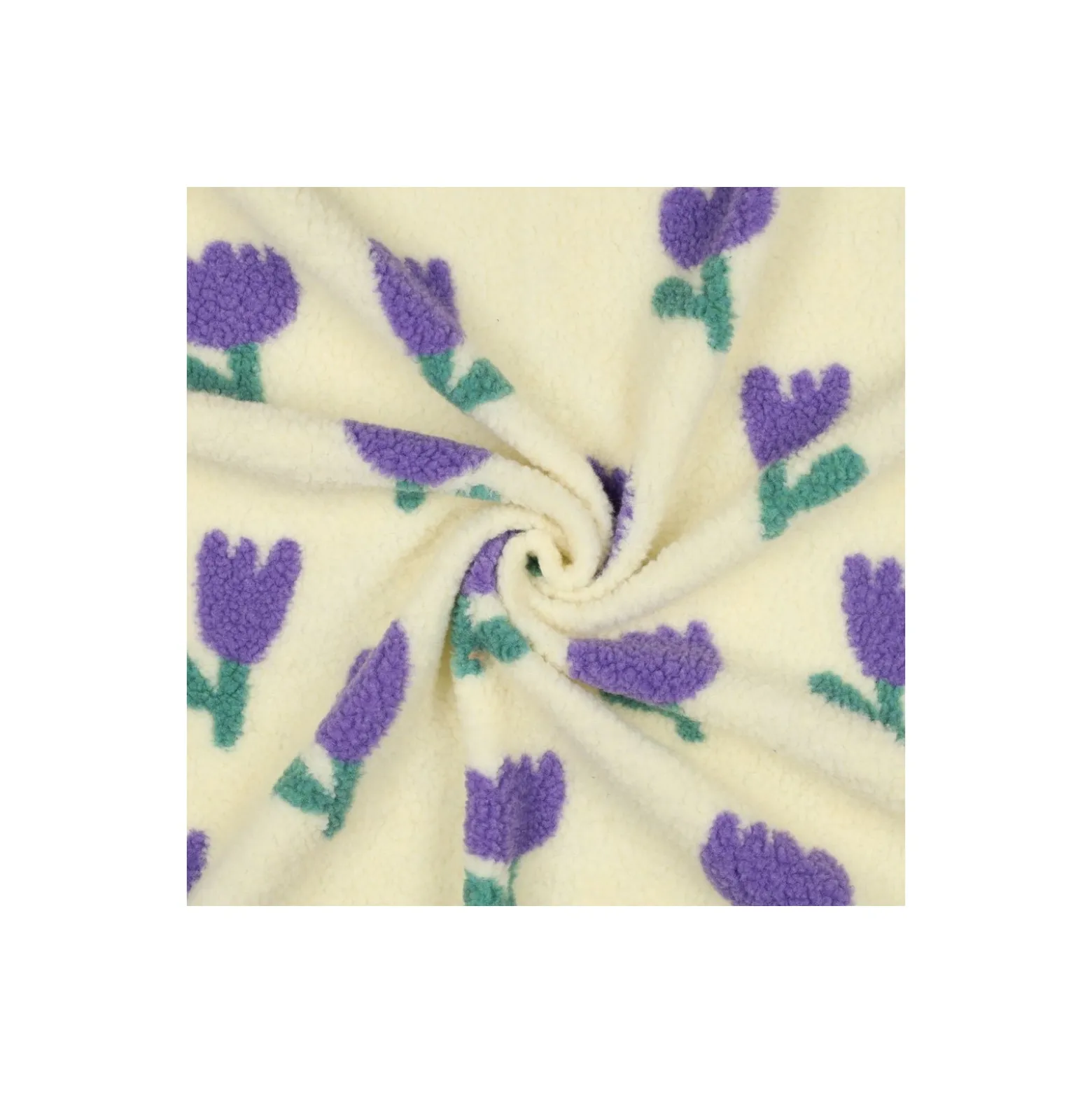 Tissu fourrure sherpa Tulipe - écru