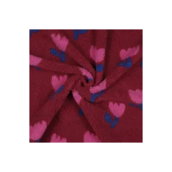 Tissu fourrure sherpa Tulipe - bordeaux