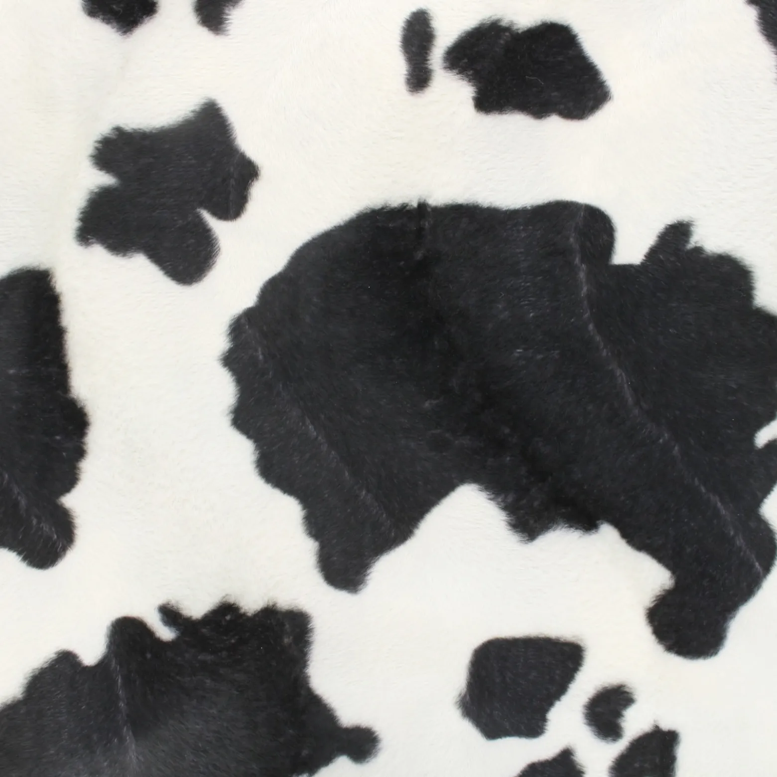 Tissu fourrure Velboa - vache noire et blanche