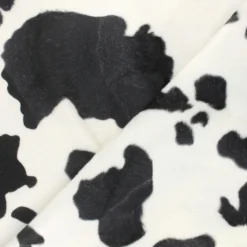 Tissu fourrure Velboa - vache noire et blanche
