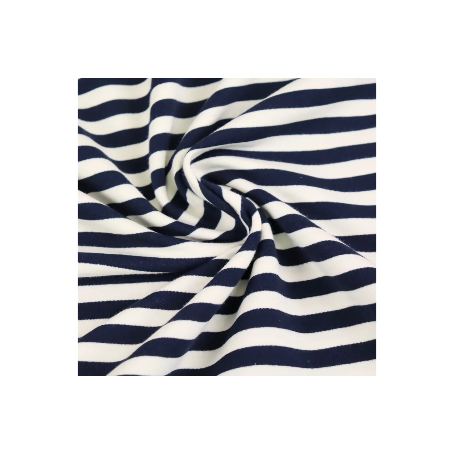 Tissu french terry Marinière - bleu marine