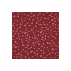 Tissu french terry Poppy Hearts - bordeaux