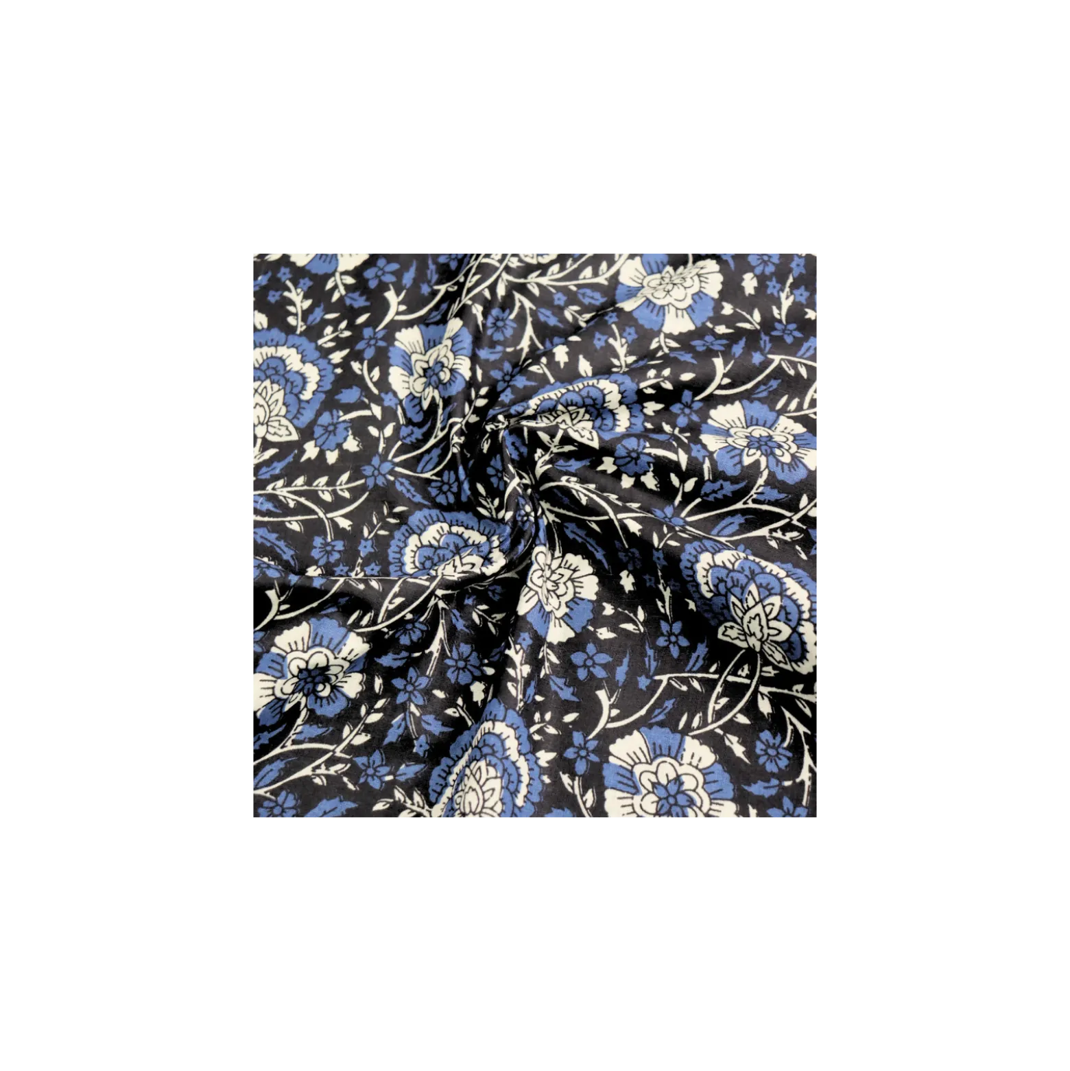 Tissu indien Agra - noir