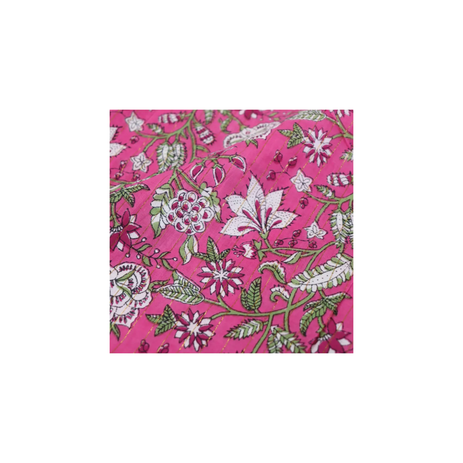 Tissu indien lurex Khamsin - rose