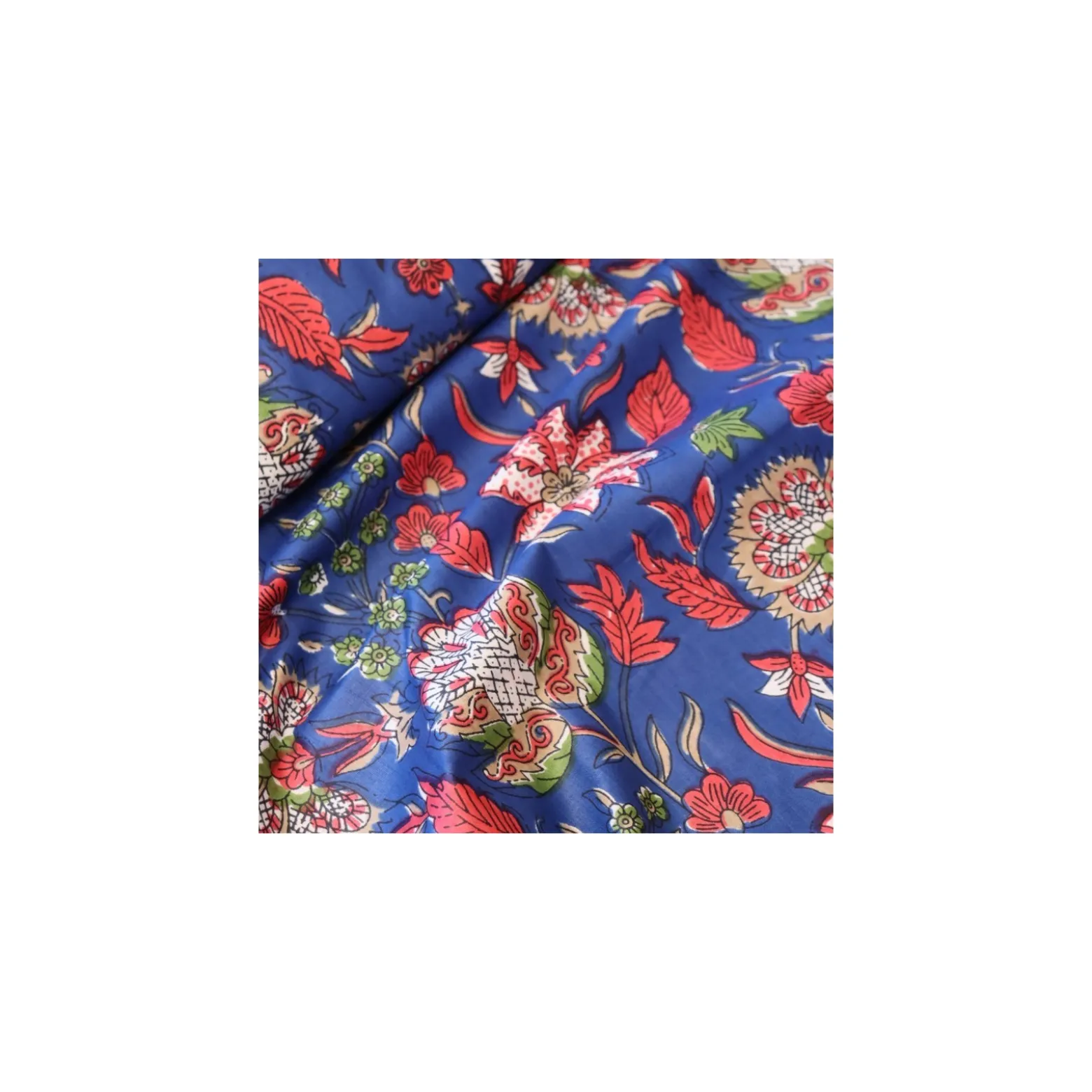 Tissu indien Satara - bleu