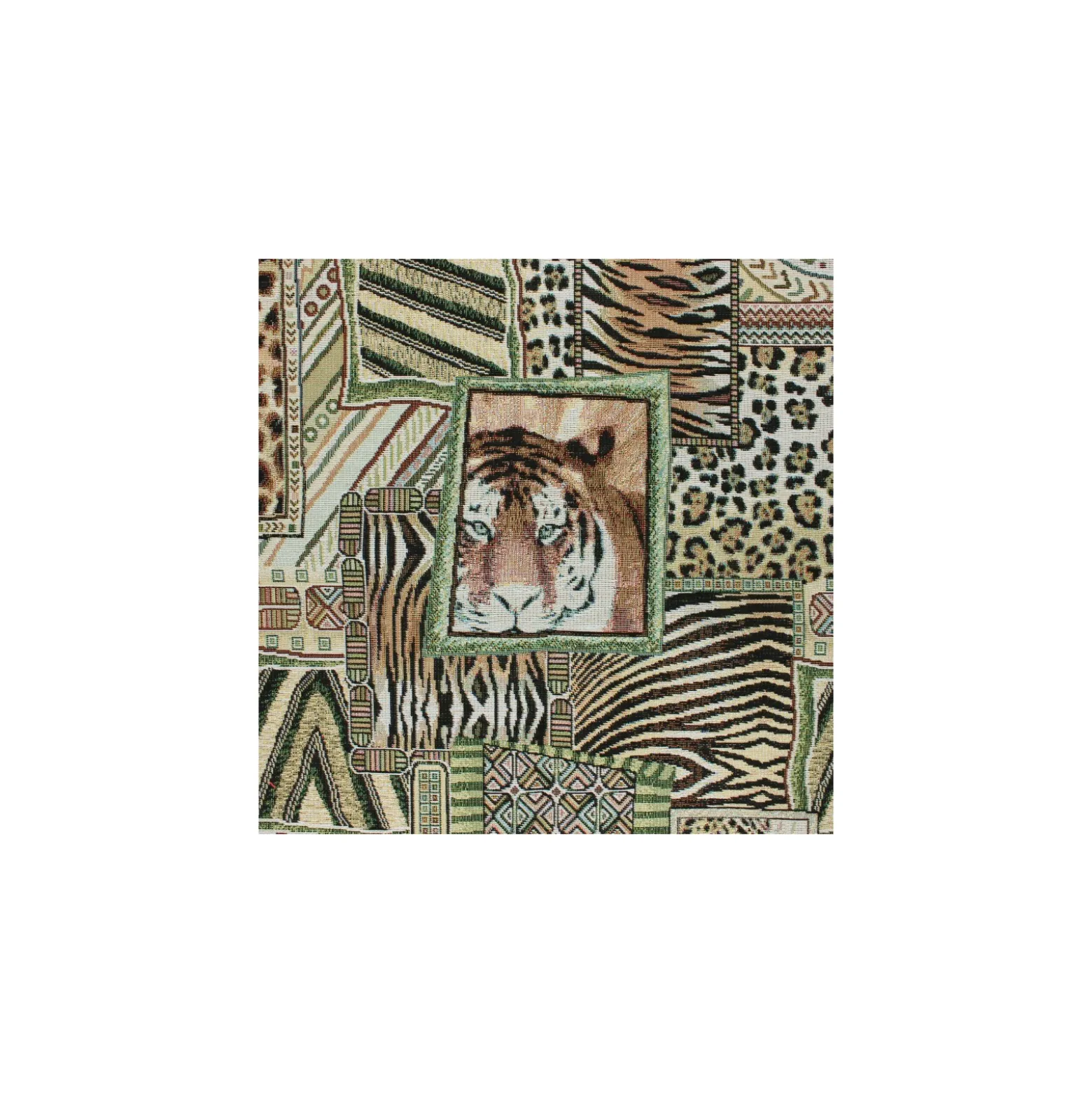 Tissu Jacquard lurex Safari - beige x 50cm
